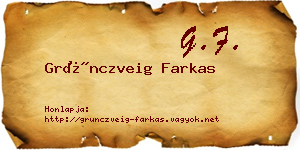 Grünczveig Farkas névjegykártya